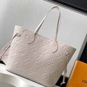 Louis Vuitton Light Beige Embossed Tote